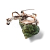 Snail Green Natural Conch Shell Fossil Brooch Pin JEWB-A020-01G-01-2