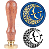 Brass Wax Seal Stamp with Handle AJEW-WH0184-0111-1