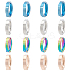 16Pcs 4 Colors 201 Stainless Steel Plain Band Rings Set for Women RJEW-BC0001-02-1