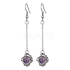 Natural Mixed Gemstone Dangle Earrings EJEW-JE05660-02-4