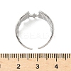 Bat Hammered 304 Stainless Steel Cuff Rings LS-RJEW-S626-03P-3