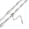 Rack Plating Brass Oval Link Chain Necklaces for Women NJEW-K382-16C-P-2