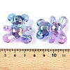 Gradient Color Transparrent Acrylic Eoropean Beads OACR-P024-01-04-3