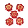 Baking Paint and Golden Metal Enlaced Glass Beads X-DGLA-T004-10F-1