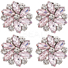 4Pcs Brass Rhinestone Detachable Shoe Buckle Clips AJEW-GF0008-76-1