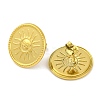 Ion Plating(IP) 304 Stainless Steel Flat Round with Sun Stud Earrings EJEW-D281-24G-2