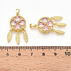 Brass Micro Pave Cubic Zirconia Pendants KK-N254-222G-3