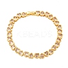 Rack Plating Brass Pave Cubic Zirconia Heart Link Bracelets BJEW-Q347-05G-03-1