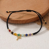 Chakra Natural Amethyst & Citrine & Red Jasper & Green Aventurine & Lapis Lazuli & Synthetic Turquoise Braided Bead Bracelets NE7743-2