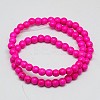1 Strand Dyed Fuchsia Round Synthetic Turquoise Beads Strands X-TURQ-G106-4mm-02K-2