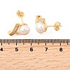 Round Brass Micro Pave Clear Cubic Zirconia Stud Earrings EJEW-A135-28G-5