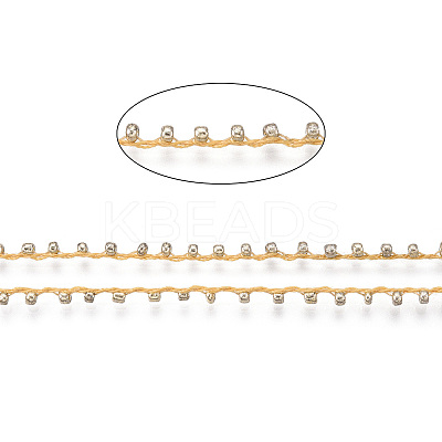 Plated Seed Beads Cords OCOR-R039-J03-1