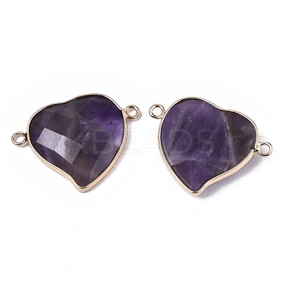 Natural Amethyst Links Connectors X-G-S359-103B-1