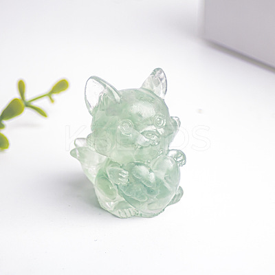 Natural Fluorite Fox Display Decorations WG88930-14-1