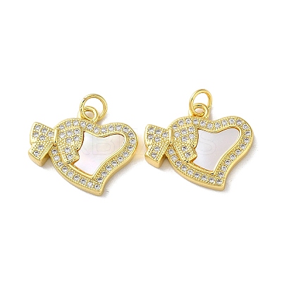 Valentine"s Day Brass Micro Pave Clear Cubic Zirconia Pendants KK-B083-41B-G-1