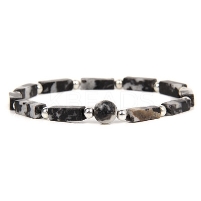 Natural Zebra Jasper Beads Stretch Bracelets for Men Women ZE2494-5-1