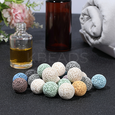 24Pcs Unwaxed Natural Lava Rock Beads G-PA0002-12-1