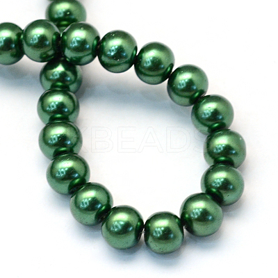 Baking Paint Pearlized Glass Pearl Round Bead Strands X-HY-Q003-10mm-71-1