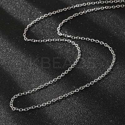 Non-Tarnish 304 Stainless Steel Cable Chain for Necklace STAS-E052-61P-50cm-1