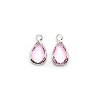 Faceted Glass Pendants FIND-WH0097-40J-1
