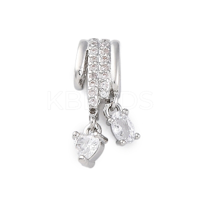 Brass Micro Pave Cubic Zirconia Tube Bails KK-P289-08P-1