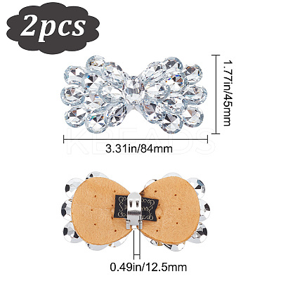 2Pcs Alloy Rhinestone Shoe Decorations AJEW-FG0002-87C-1