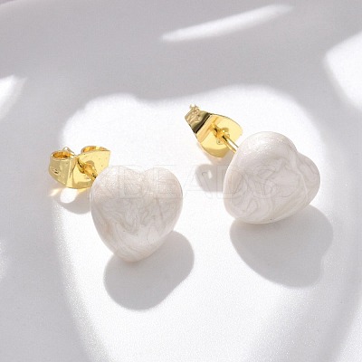 Brass Stud Earrings EJEW-F359-06G-01-1