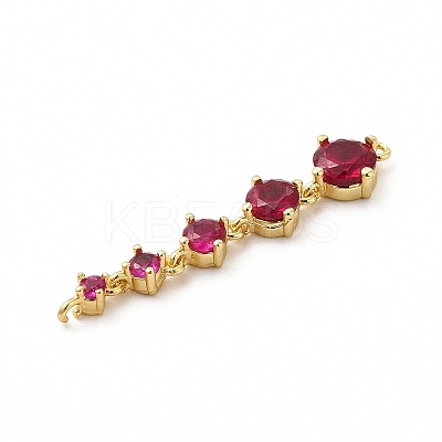 Rack Plating Brass Pave Cubic Zirconia Connector Charms KK-G458-02G-05-1