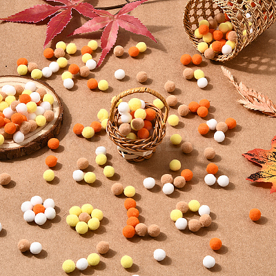 400Pcs 4 Colors Polyester Pom Pom Balls DIY-SC0031-37D-1