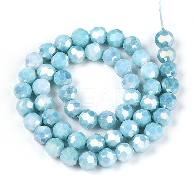 Anti-Tarnish Electroplate Glass Beads Strands EGLA-T021-10mm-15-10-1