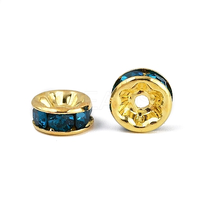 Brass Rhinestone Spacer Beads RB-A014-Z8mm-06G-1