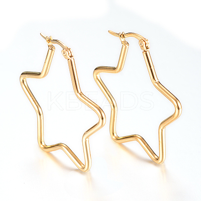 PVD Vacuum Plating 304 Stainless Steel Hoop Earrings LS-EJEW-T002-06-1