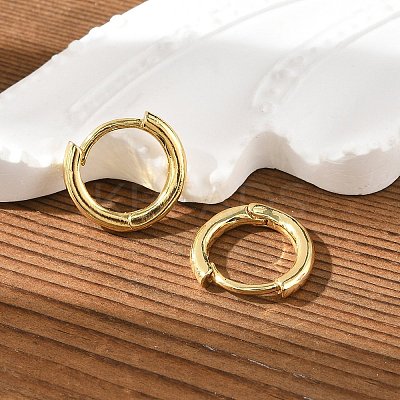 Brass Huggie Hoop Earrings KK-D063-04G-1