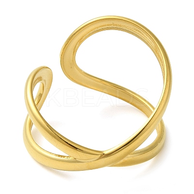 304 Stainless Steel Open Cuff Rings for Women RJEW-Z043-02C-1