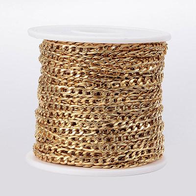 Ion Plating(IP) 304 Stainless Steel Figaro Chains CHS-H009-32G-1