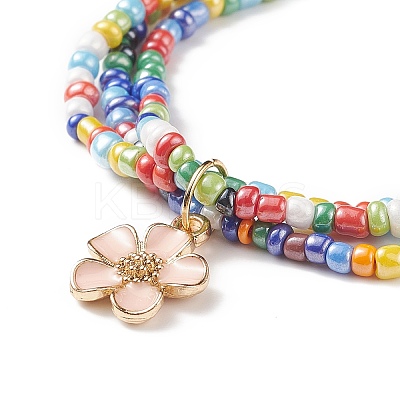 Adjustable Glass Bead Braided Beaded Bracelet BJEW-JB08951-1