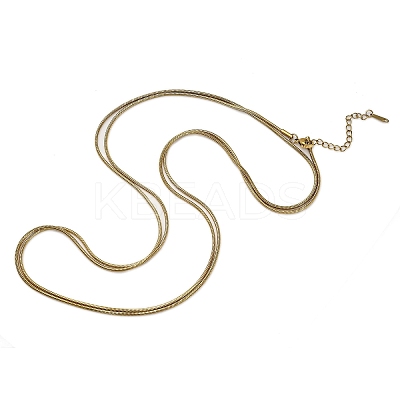 1.5MM 304 Stainless Steel Round Snake Chain Double Layer Necklaces for Women Men NJEW-Q028-02G-1