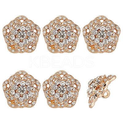 6Pcs 1-Hole Zinc Alloy Buttons FIND-FG0004-89G-1