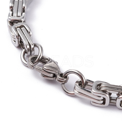 Tarnish Resistant 304 Stainless Steel Byzantine Chain Bracelets BJEW-I295-02B-P-1