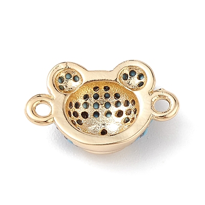 Brass Micro Pave Cubic Zirconia Connector Charms KK-M240-21-1