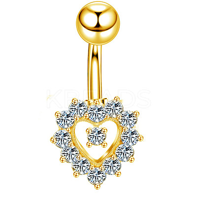Clear Cubic Zirconia Belly Button Rings WG9960A-08-1