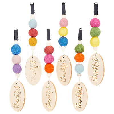 Wood & Wool Felt Car Air Vent Clips HJEW-DR00037-1