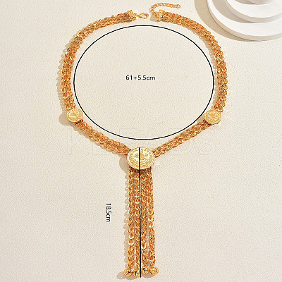 Alloy Layered Tassel Y-Shaped Necklaces for Formal Occasions YI4513-1