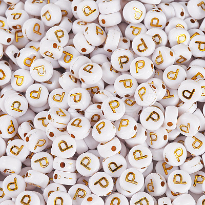 500Pcs Plating Acrylic Beads PACR-TADJ0001-01P-1