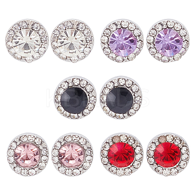 5 Pairs 5 Style Cubic Zirconia Diamond Stud Earrings EJEW-AN0004-30-1