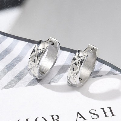 304 Stainless Steel Hoop Earrings for Women EJEW-C096-56P-1