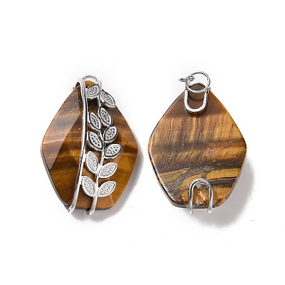 Natural Tiger Eye Pendants G-H279-06B-P-1