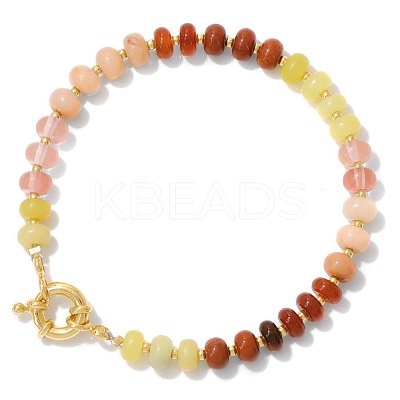 Natural & Synthetic Mixed Gemstone Beads Stretch Bracelets PW-WG8CB33-05-1