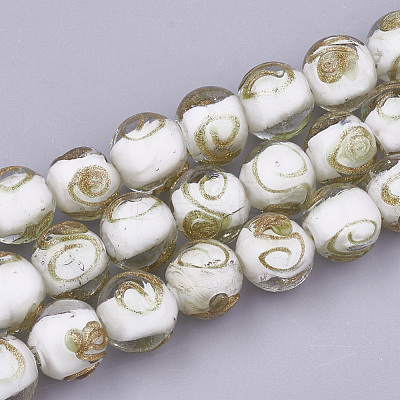 Handmade Gold Sand Lampwork Beads LAMP-T006-07K-1