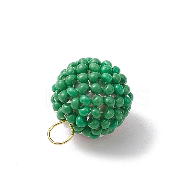 Glass Seed Beaed Watermelon Pendants PALLOY-MZ00565-1